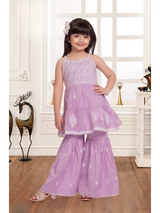 Girls Traditional Sleeves Less Long Choli - Pink