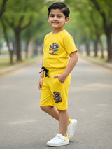 Boys' Sunshine Yellow Graphic Co-Ord Set.