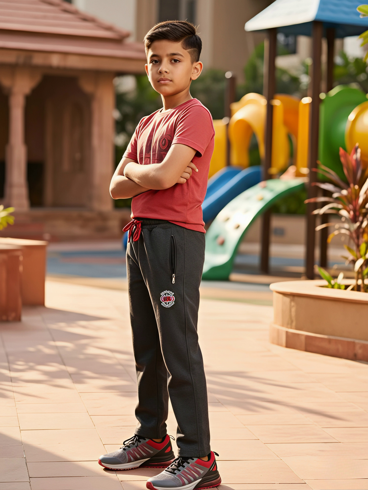 Boys Comfortable Dark Grey Casual Track Pants