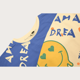 Girls Casual Half Sleeves Printed Crop Top - Blue