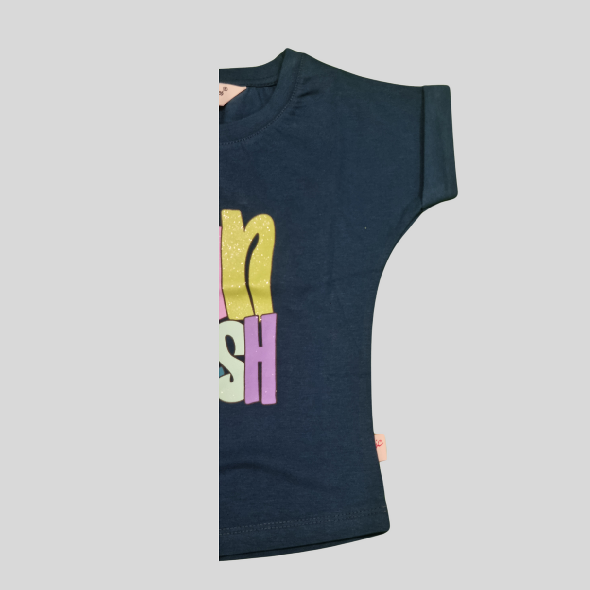 Girls' Graphic T-Shirt – “Fun & Fresh” Bold Color Block Print - Blue
