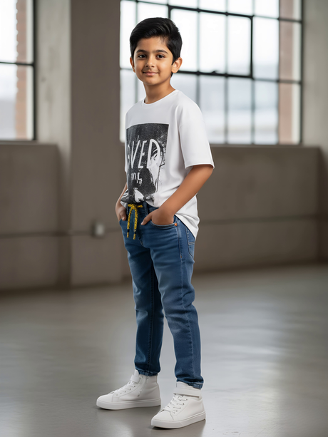 Boys' Premium Slim Fit Blue Denim Jeans