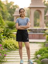 Girls' Versatile Utility-Style Casual Black Shorts