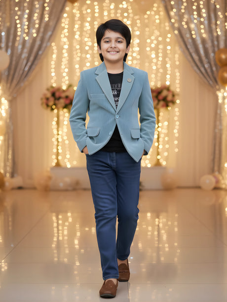 Boys' Light Blue Corduroy Sport Coat / Casual Blazer