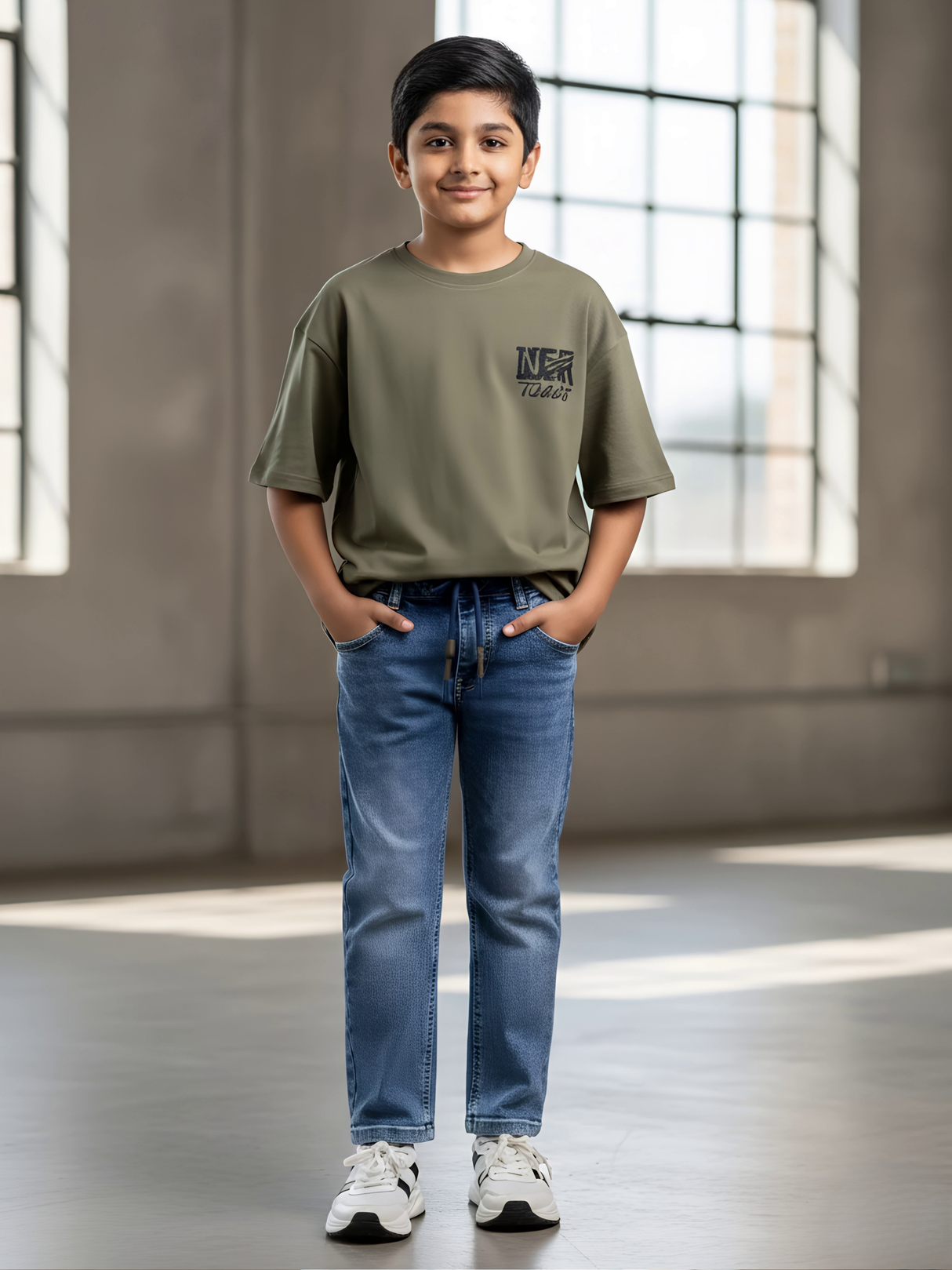Boys Premium Light Blue Snow-Wash Denim Jeans