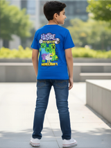 Minecraft Pixelated Logo Kids' Royal Blue T-Shirt.