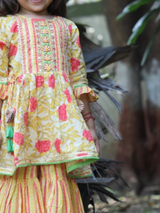 Girls Traditional 3/4th Sleeves Sharara Set
