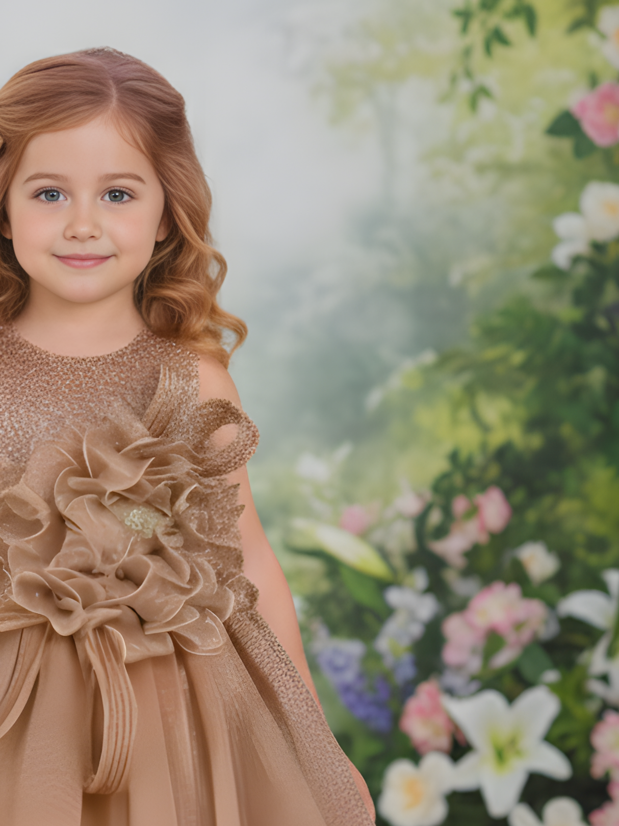 The Enchanted Shimmer Princess Gown (Rose Gold/Bronze).