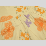 Girls Casual Printed Cotton Frocks - Cream