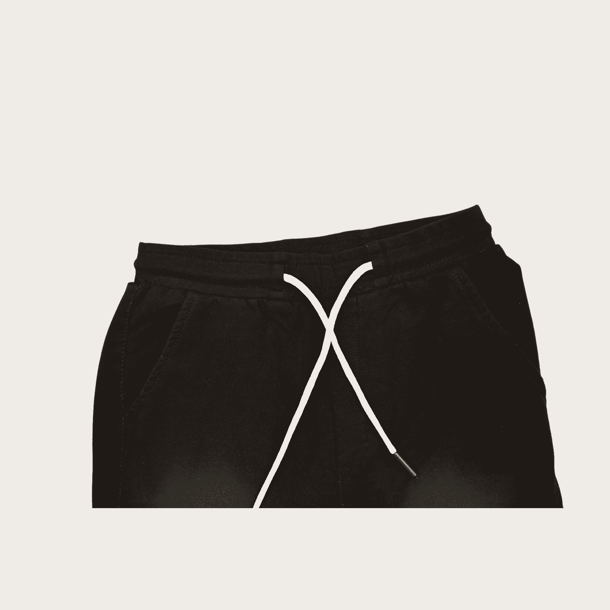 Boys Leisure G-6 Plain Elastic Waist Track Pant W/O Rib - Black