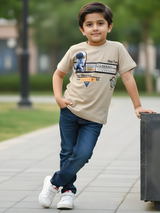 Boys' "One Tour" Astronaut Graphic T-Shirt - Cream