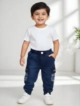 Boys Stylish Blue Cargo Jogger Jeans
