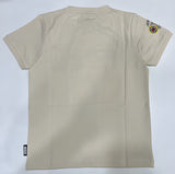 Boys cream Printed Cotton Blend Regular T Shirt(Leopard Black Graphic)