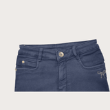 Girls Casual Plain Jeans Shorts Fixed Waist - L.Blue