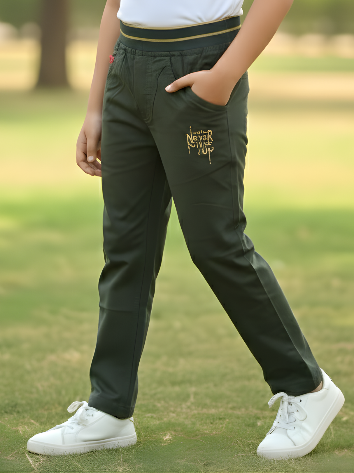 Boys' Venture Olive Green Comfort-Waist Pants