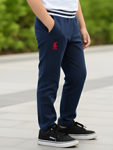 Boys' Signature Navy Blue Comfort-Waist Pants