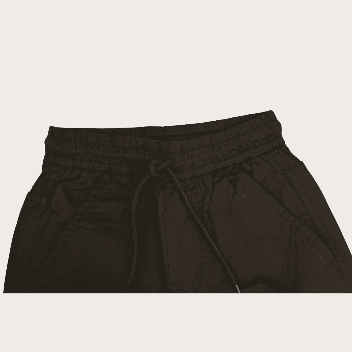 Boys Casual Plain Cotton Joggers With Rib - Black