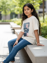 Girls' Patchwork Print Knit Top