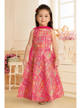 Girls Traditional Sleeves Less Short Choli - Pink