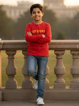 Disney Pixar Toy Story Logo Kids' Red Long Sleeve T-Shirt.