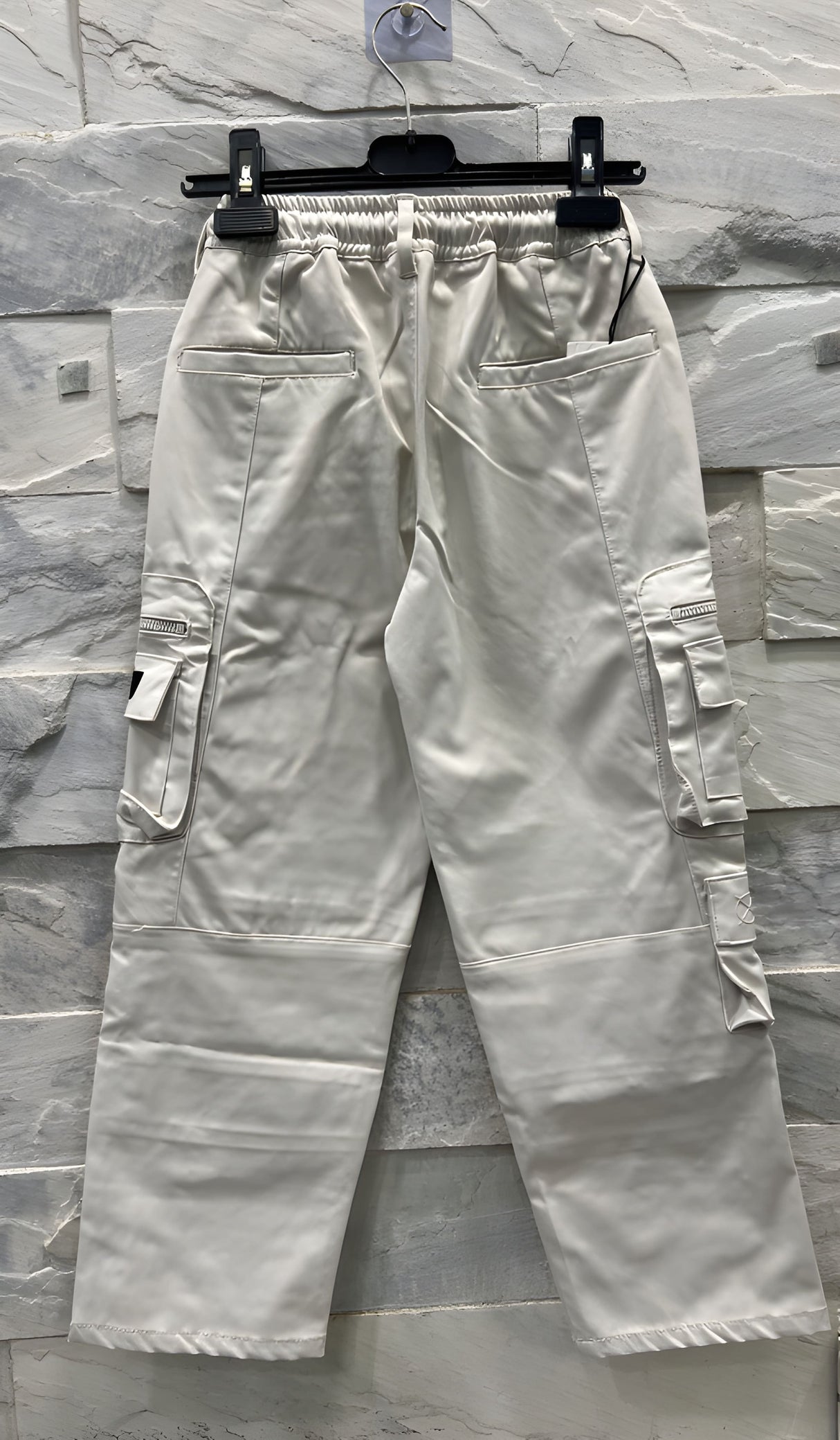 Boys Cream Cargo Pants – Straight Fit with Multi-Pockets