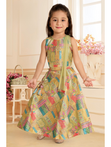 Girls Traditional Sleeves Less Short Choli - P.Green