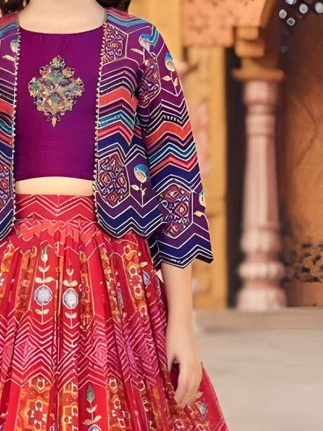 Girls' Sunny Yellow Embroidered Lehenga Set