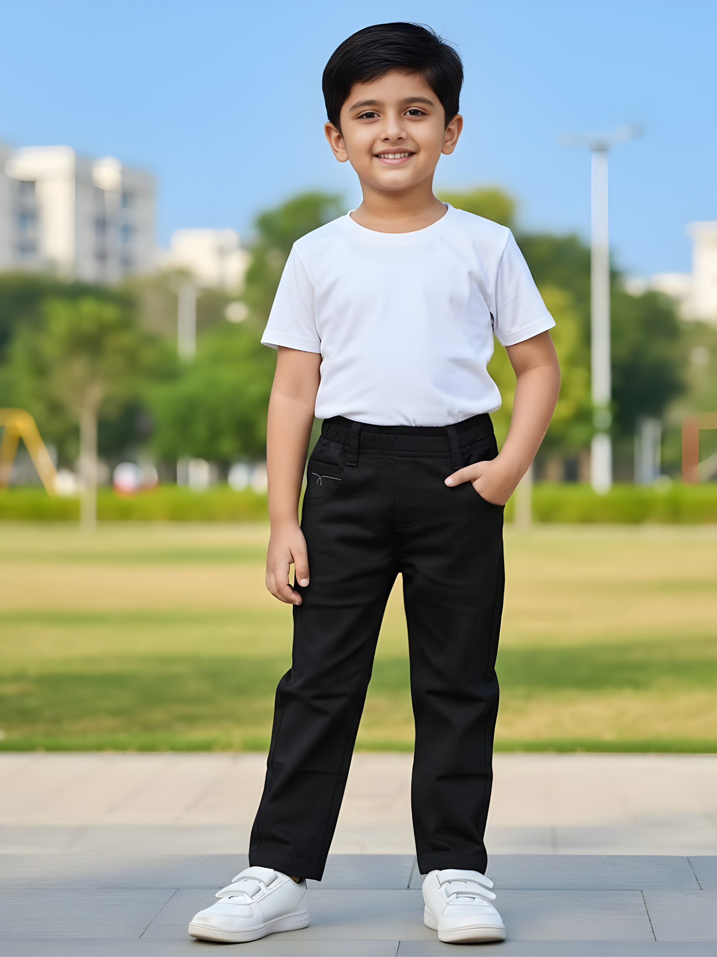 Boys Classic Black Straight Fit Jeans Pants