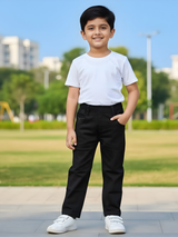 Boys Classic Black Straight Fit Jeans Pants