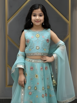 Girls Green Lehenga Choli with Dupatta