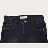 Girls Casual Plain Jeans Shorts Fixed Waist - Navy Blue