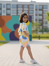Vibrant Love Yourself More Girls' Tie-Dye Co-ord Set.
