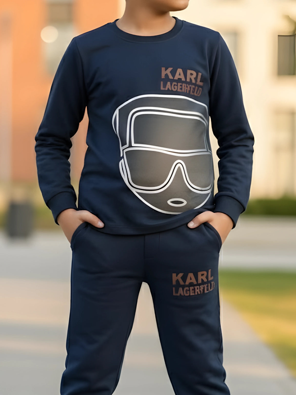Boys’ Navy Lagerfeld Graphic Co-ord Set