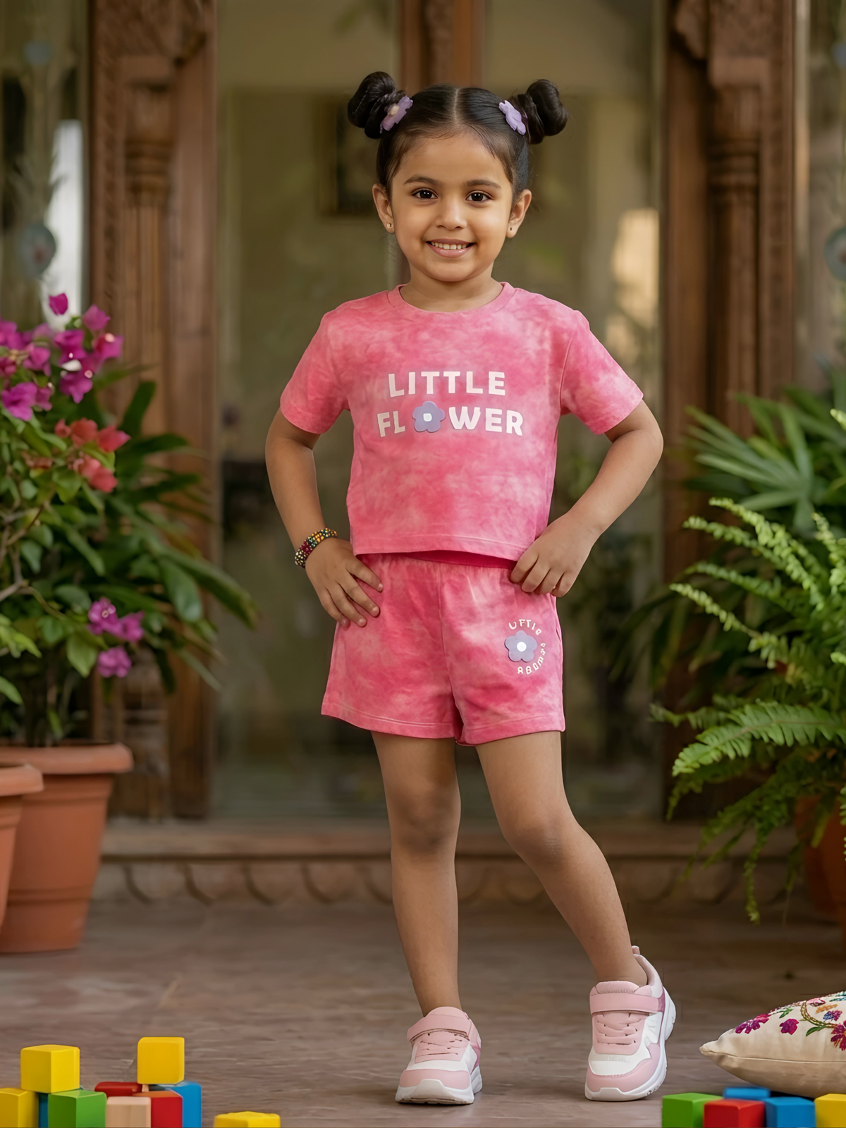 Little Flower Pink Tie-Dye Co-ord Set