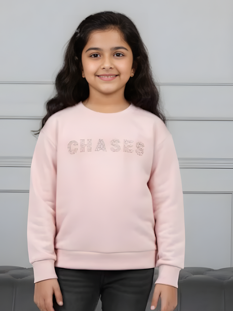 Girls' Pink "CHASES" Sequin Graphic T-Shirt