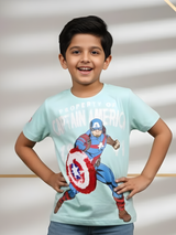 Boys' Mint Green Captain America Sequin Graphic T-Shirt