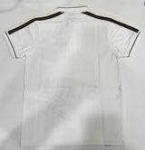 Kids White Polo T-Shirt – “Be Stronger” Graphic