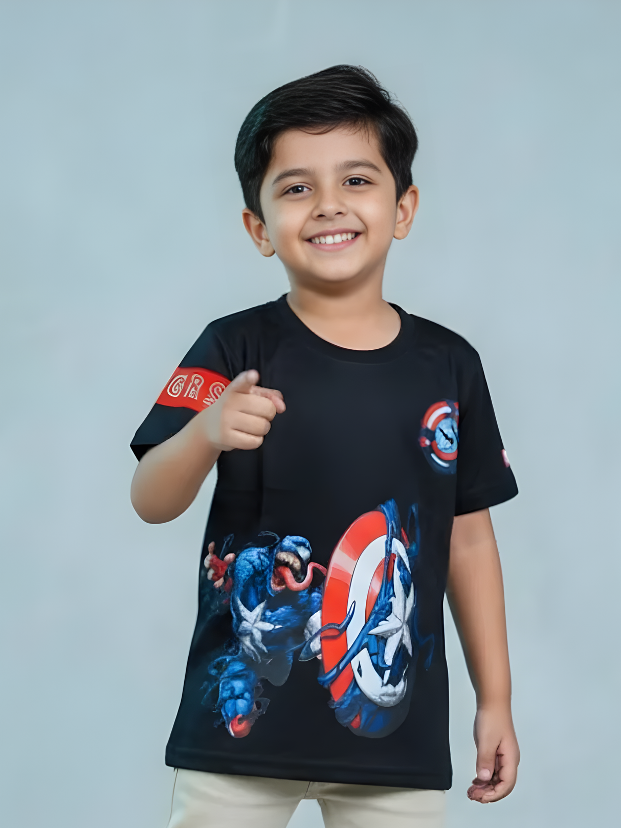 Boys' Black Captain America & Venom Graphic T-Shirt