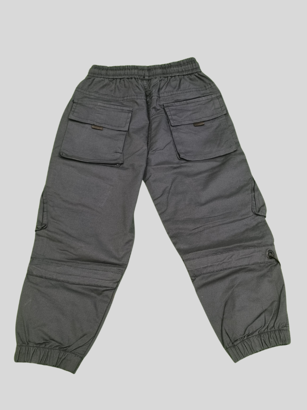 Boys' Black Utility Cargo Joggers – ‘Focus Denim’ Street-Style Comfort Pants