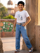 Boys Classic Straight-Fit Blue Denim Jeans