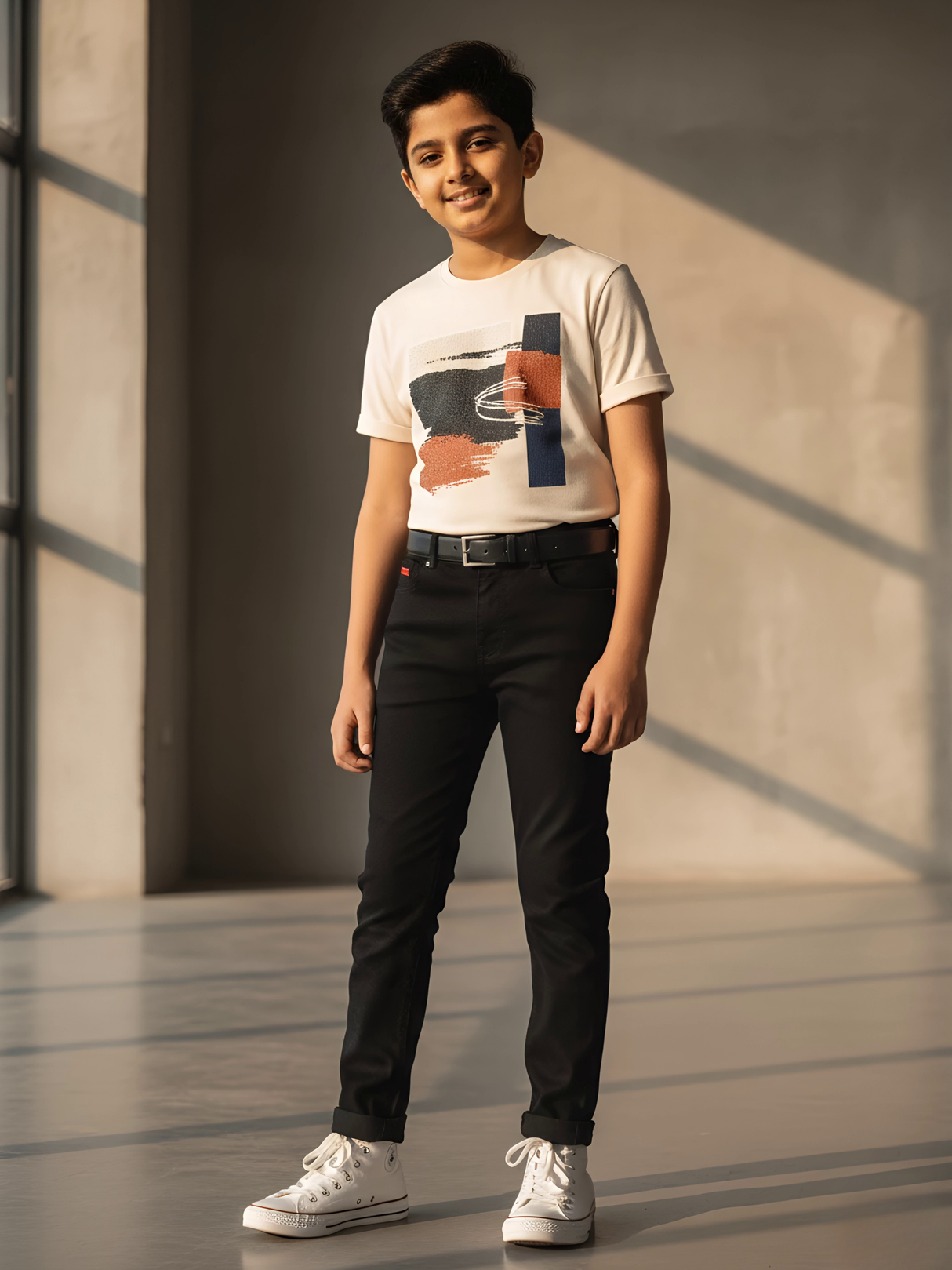 Boys' Slim Fit Classic Black Denim Jeans