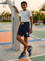 Boys' Sporty Navy Blue Drawstring Shorts