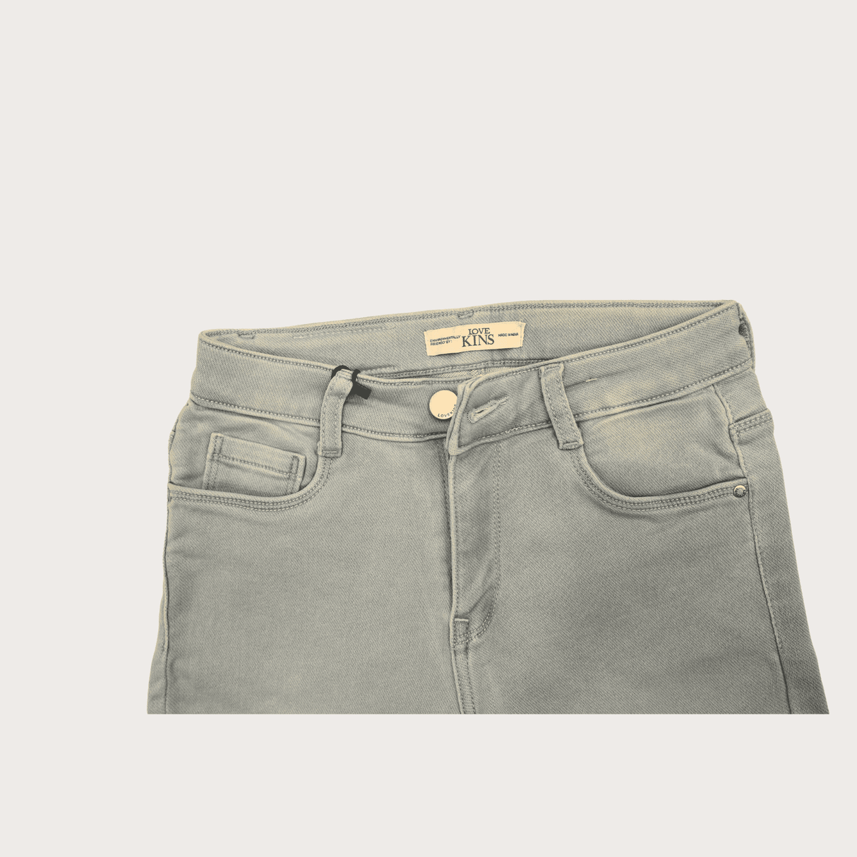 Girls Casual Plain Jeans Shorts Fixed Waist - Sky Blue