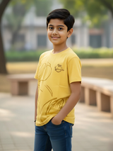 Kids' Subtle Floral Graphic T-Shirt - Sun Yellow.