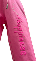 Girls Pink Jogger Pants with “I Am Happiness” Print