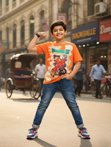 Boys' Orange Dragon Ball Z Graphic Print Cotton T-Shirt