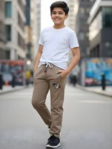 Boys' Comfortable Casual Brown Track Pants