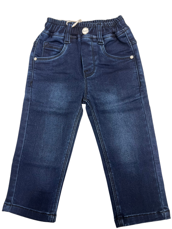 Boys’  Blue Denim Jeans with Elastic Waistband & Drawstring – Casual Wear