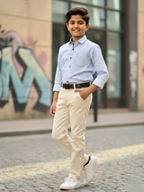 Boys' Premium Cream Cotton Regular Fit Pan