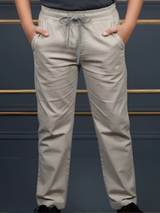 Boys' Premium Cream Comfort-Fit Track Pants
